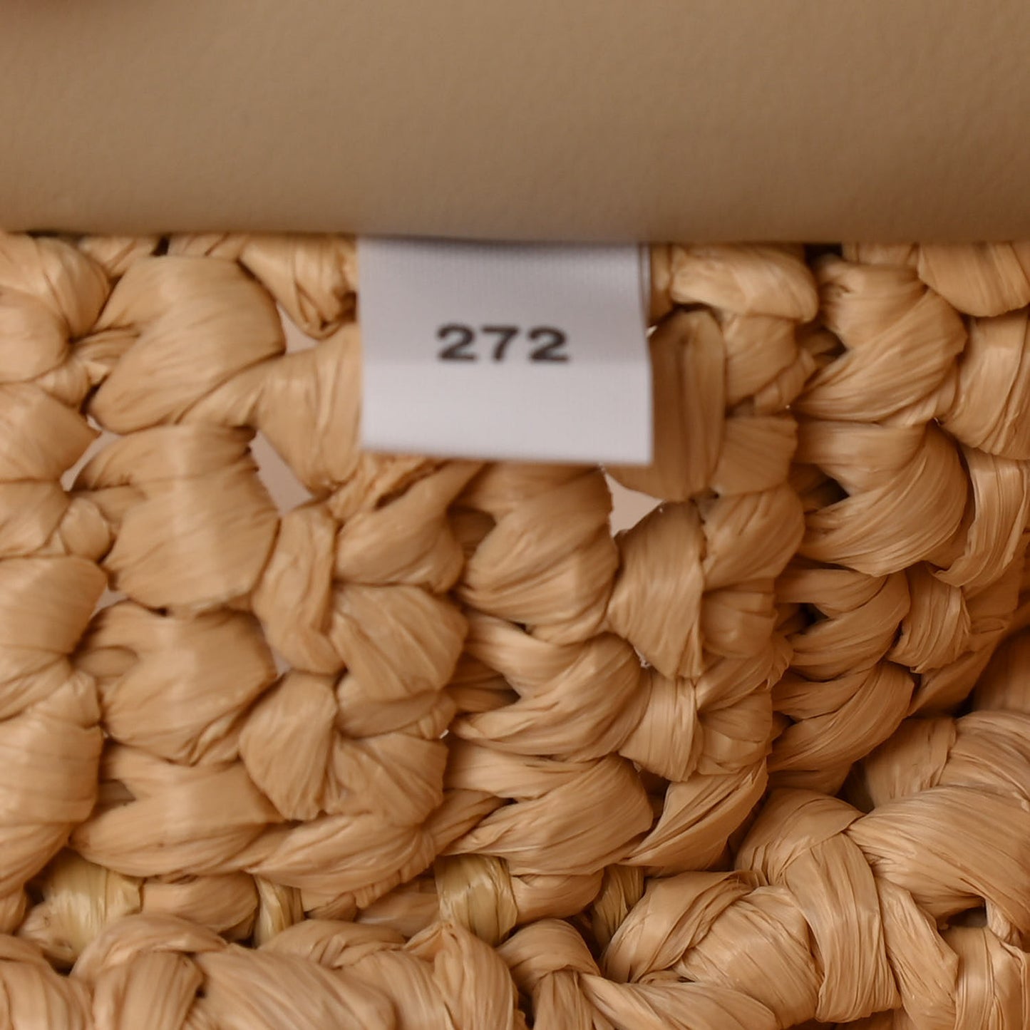 Yarn Raffia Effect Crochet Logo Embroidered Tote Bag Naturale