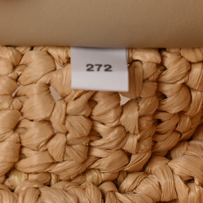 Prada Yarn Raffia Effect Crochet Logo Embroidered Tote Bag Naturale 7 of 10