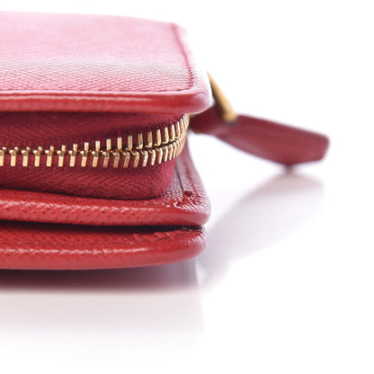 Prada Saffiano Compact Wallet Fuoco 8 of 11