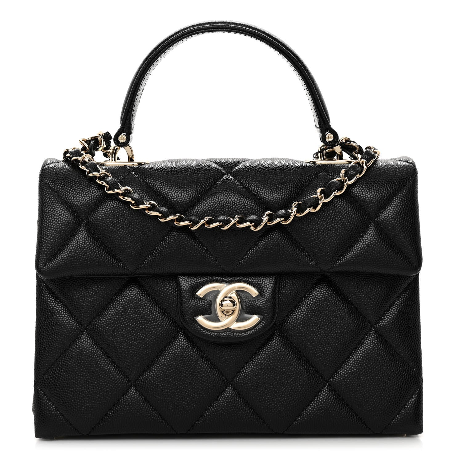Chanel Caviar Quilted Mini Retro Twist Top Handle Flap Black 1 of 11