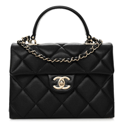Chanel Caviar Quilted Mini Retro Twist Top Handle Flap Black 1 of 11