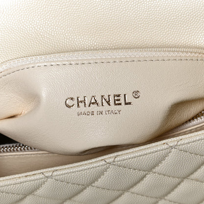 Chanel Caviar Elaphe Quilted Small Coco Handle Flap Ivory 6 of 11