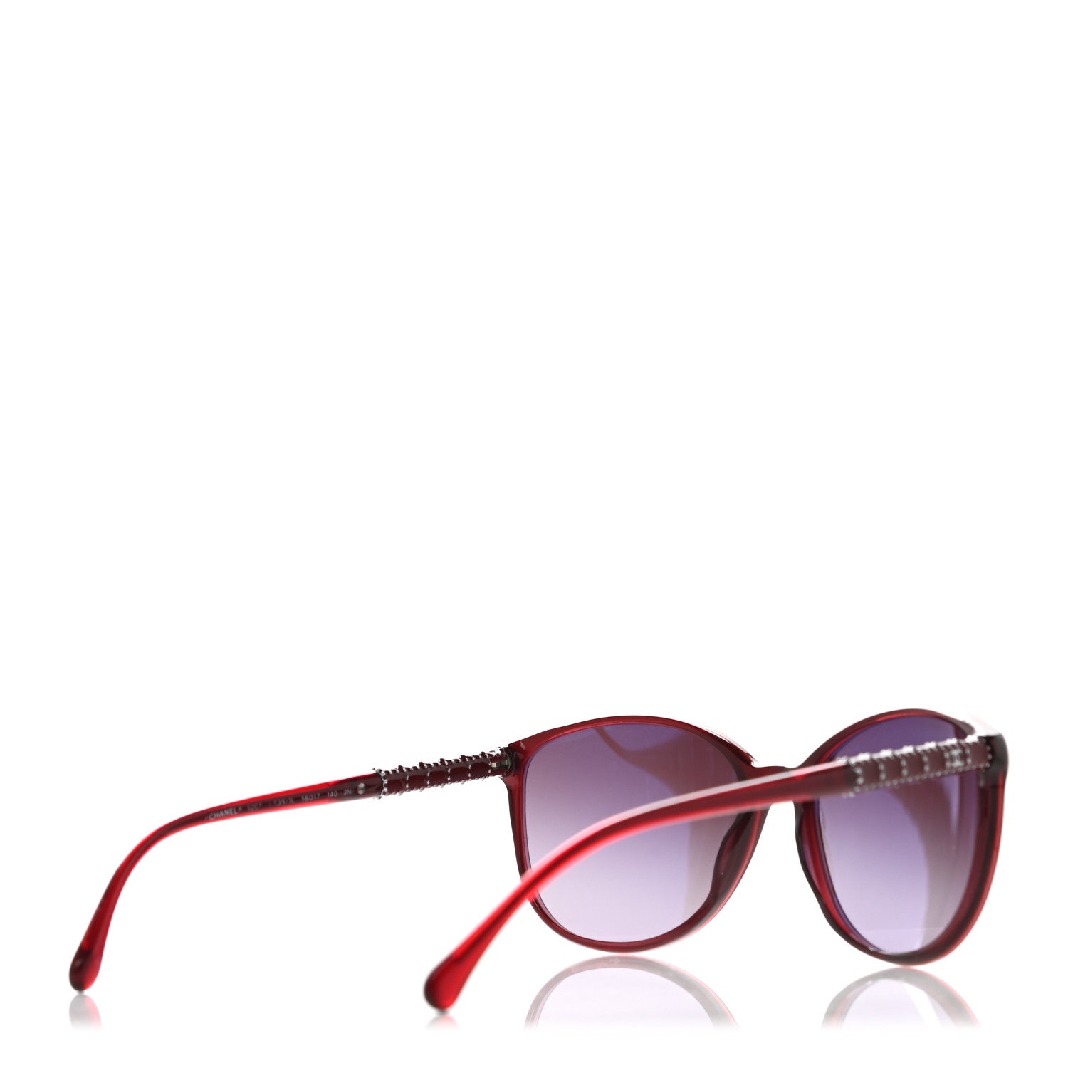 Chanel Acetate Studded Cat Eye Sunglasses 5207 Red 4 of 8