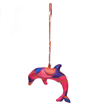 Hermes Silk Petit H Dolphin Ornament Charm 5 of 8