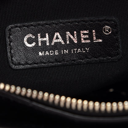 Chanel Metallic Crumpled Goatskin Quilted Small Gabrielle Hobo Black Gold 6 of 9
