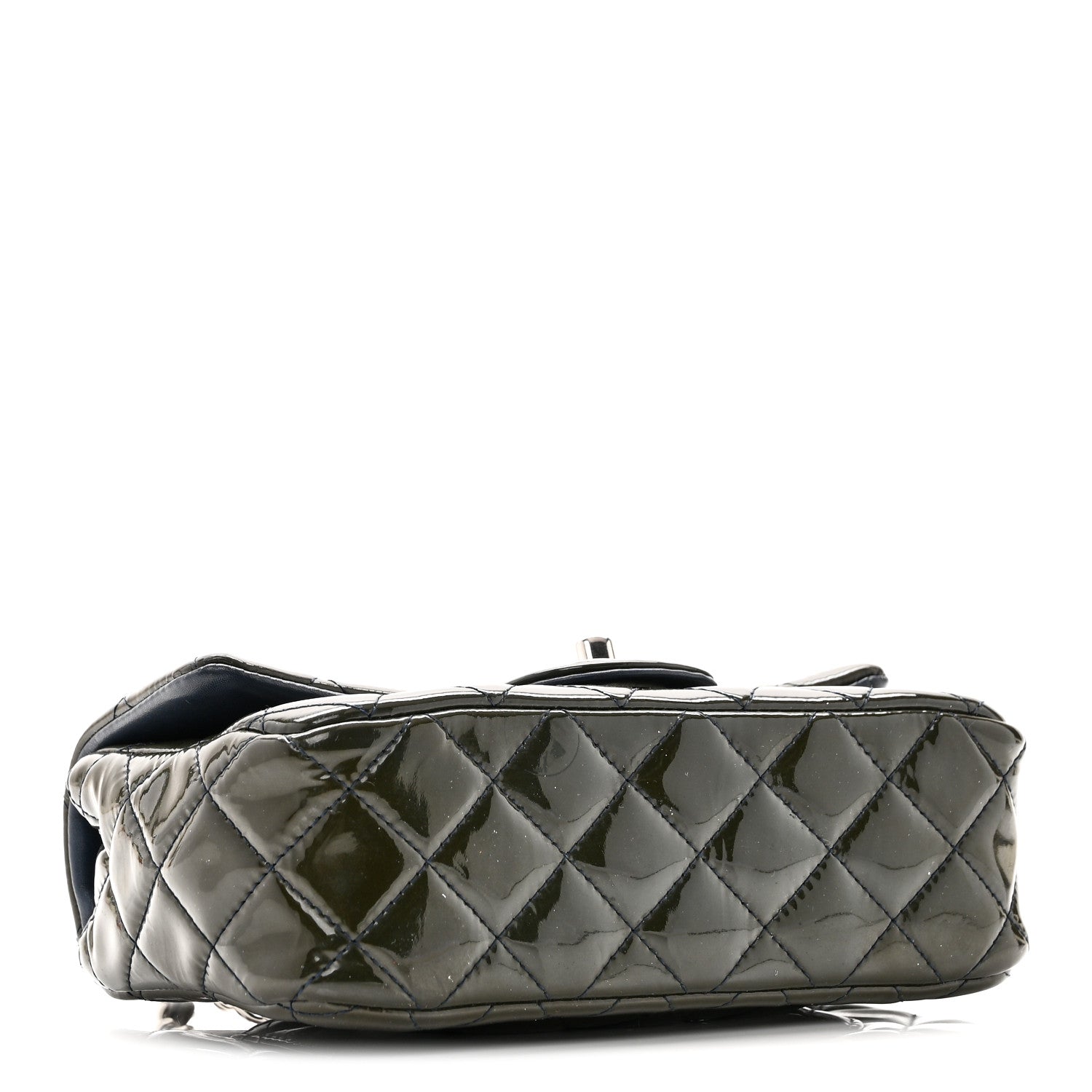 Chanel Patent Calfskin Quilted Mini Rectangular Flap Navy Blue 4 of 10