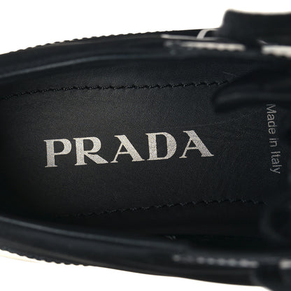 Prada Spazzolato Rois Re-Nylon Triangle Logo Womens Low Top Sneakers 38.5 Black 8 of 8