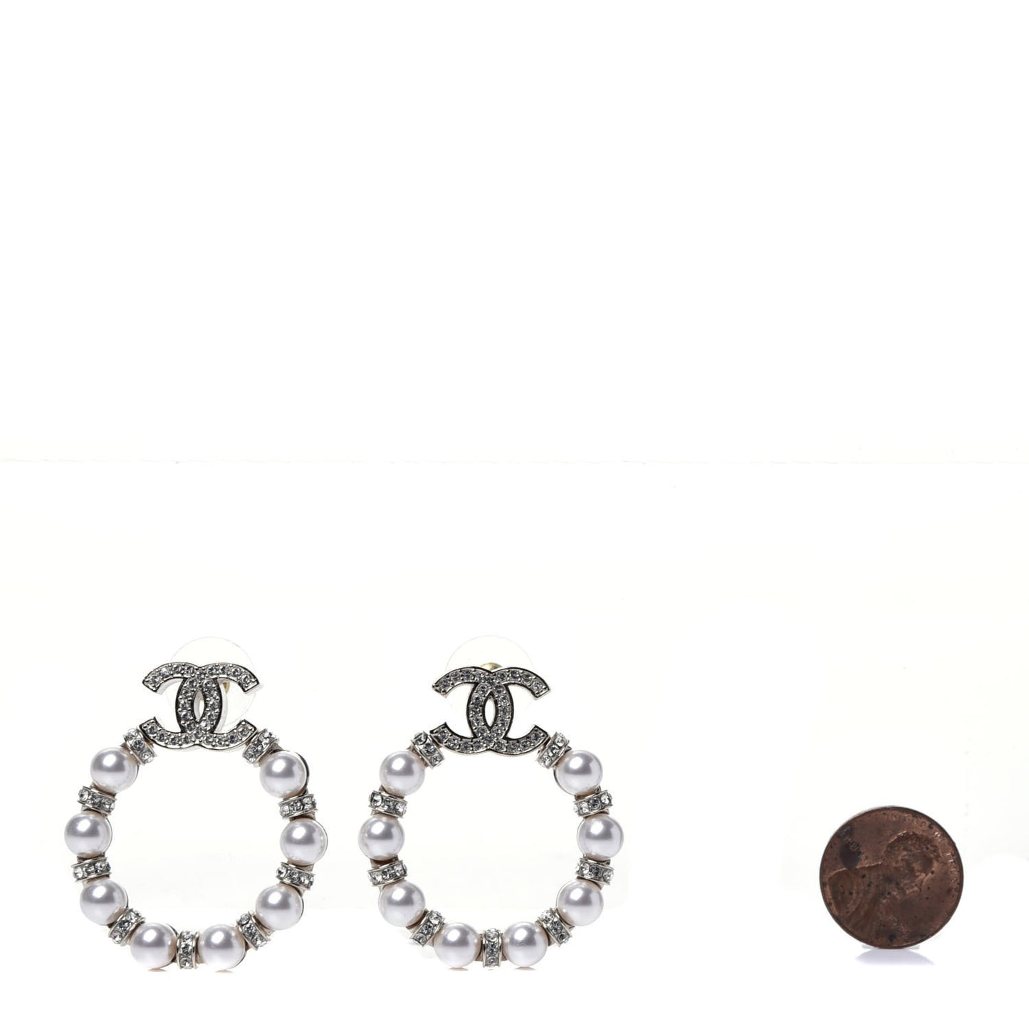 Pearl Crystal Nefertiti CC Drop Earrings Gold