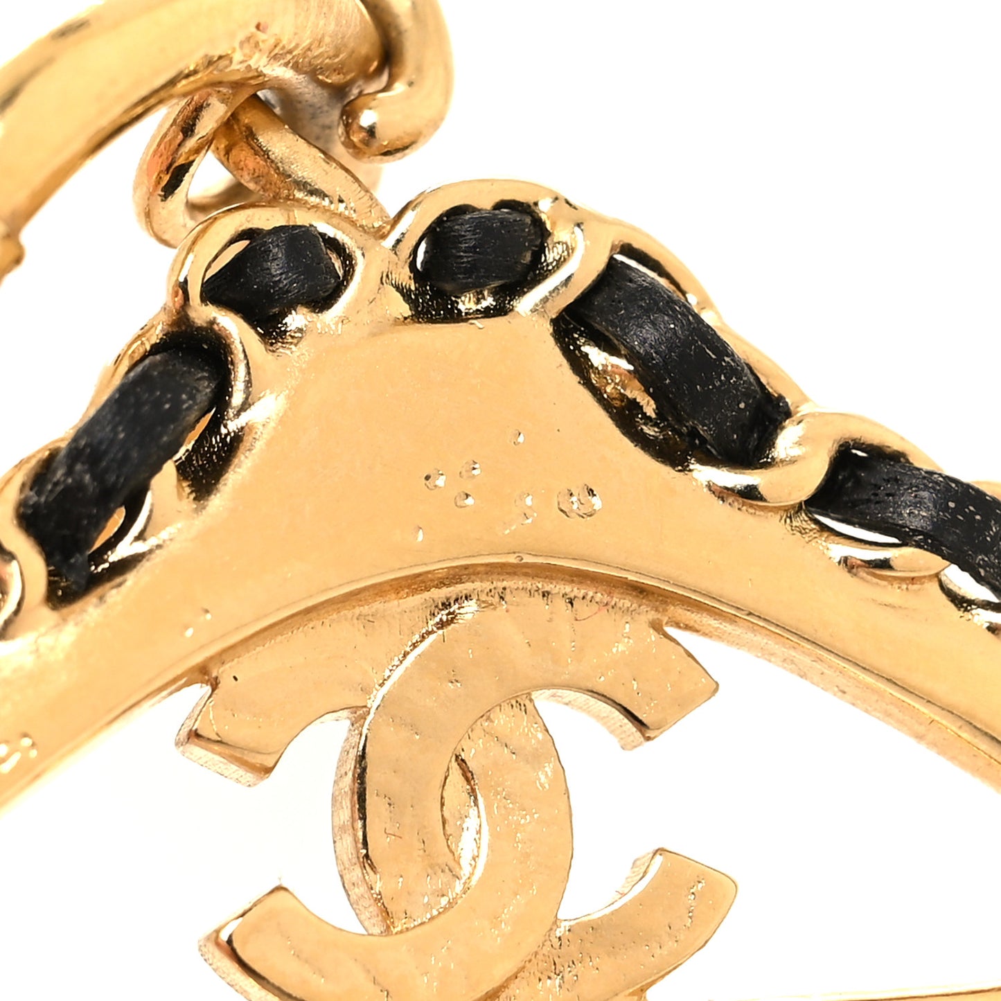 Lambskin Enamel CC Hanger Dangle Earrings Gold