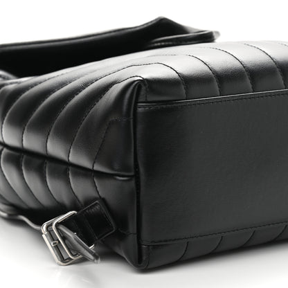 Saint Laurent Calfskin Y Quilted Monogram Small Loulou Backpack Black 8 of 9