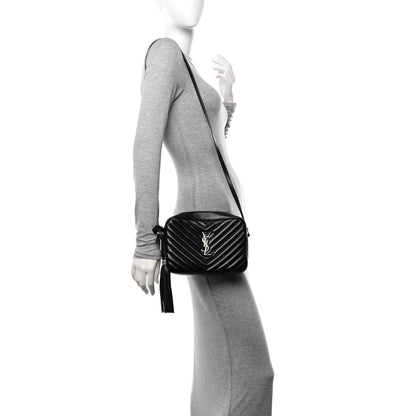 Saint Laurent Calfskin Matelasse Monogram Lou Camera Bag Black 2 of 11