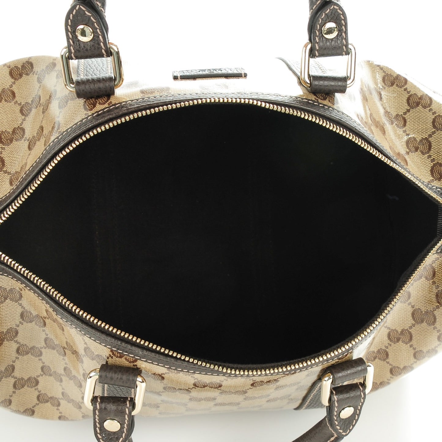 Crystal Monogram Medium Joy Boston Dark Brown