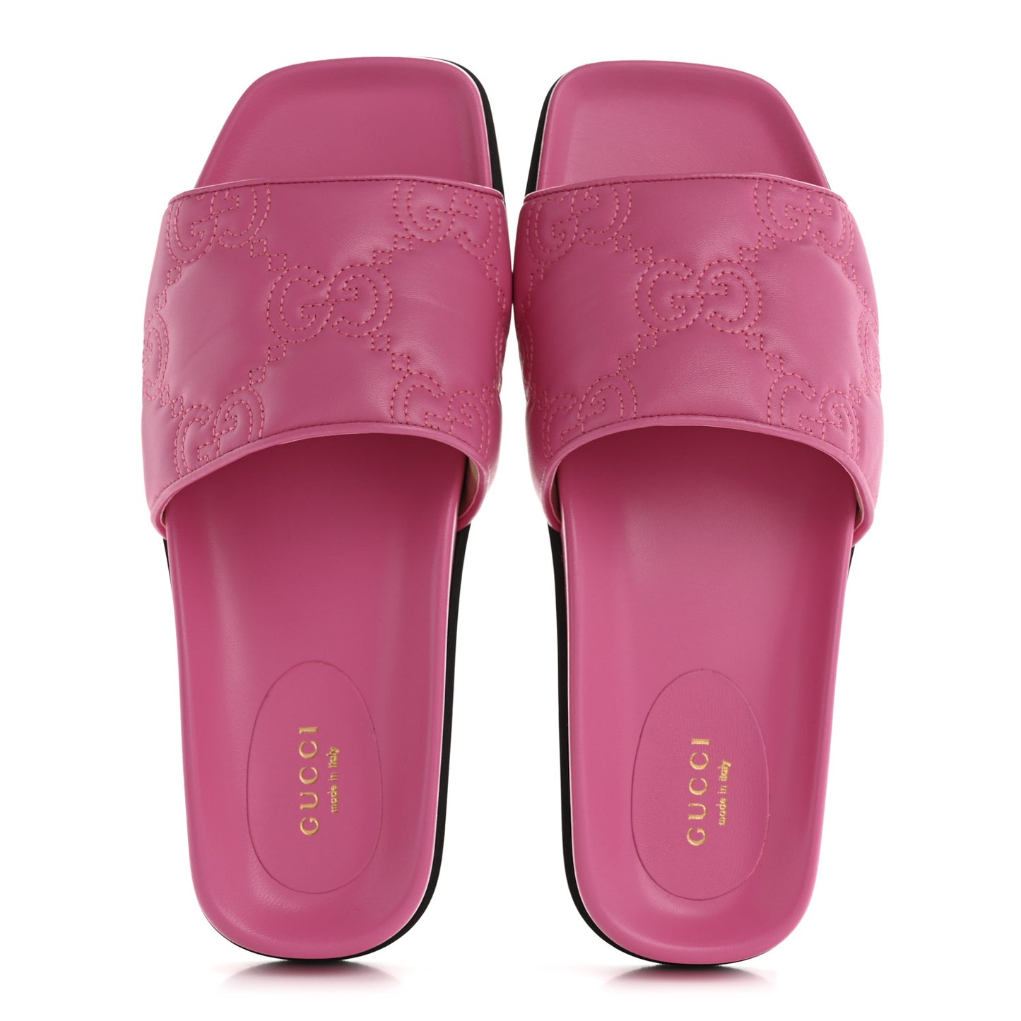 Nappa GG Matelasse Flat Slide Sandals 39 Bon Bon