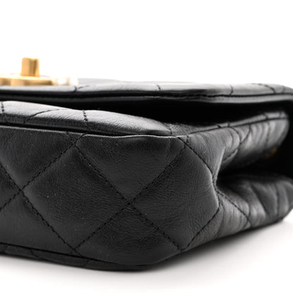 Chanel Glazed Calfskin Quilted Mini Pearl Side Flap Black 10 of 12