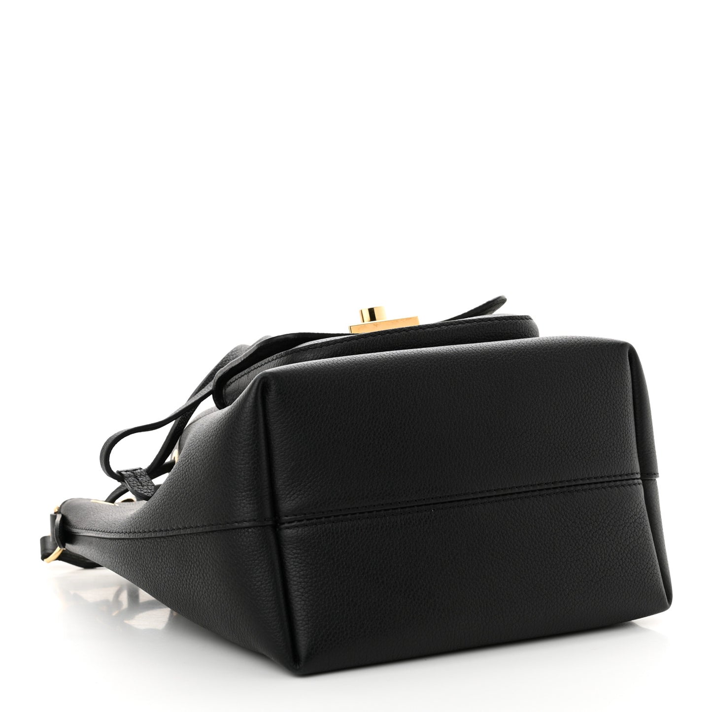Calfskin Lockme Bucket MM Black