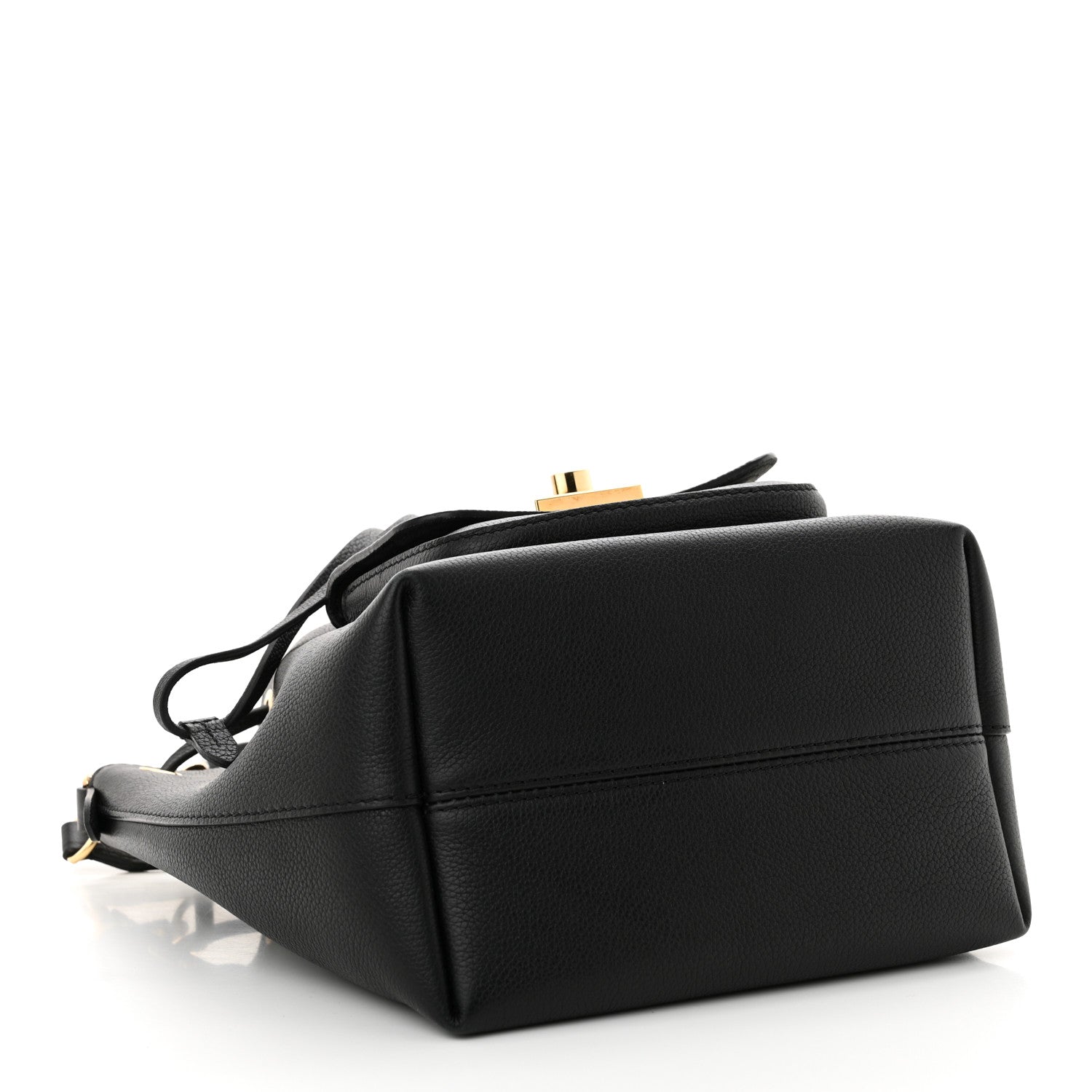 Louis Vuitton Calfskin Lockme Bucket MM Black 4 of 11