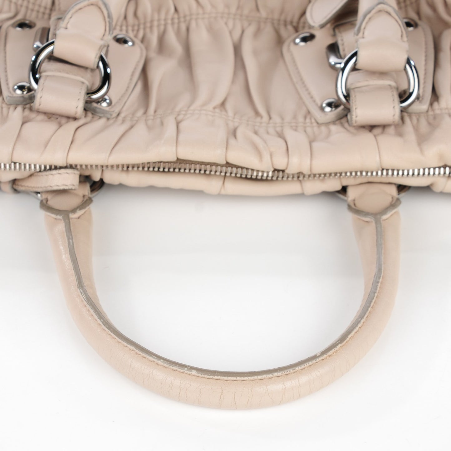 Nappa Gaufre Shopping Satchel Pomice