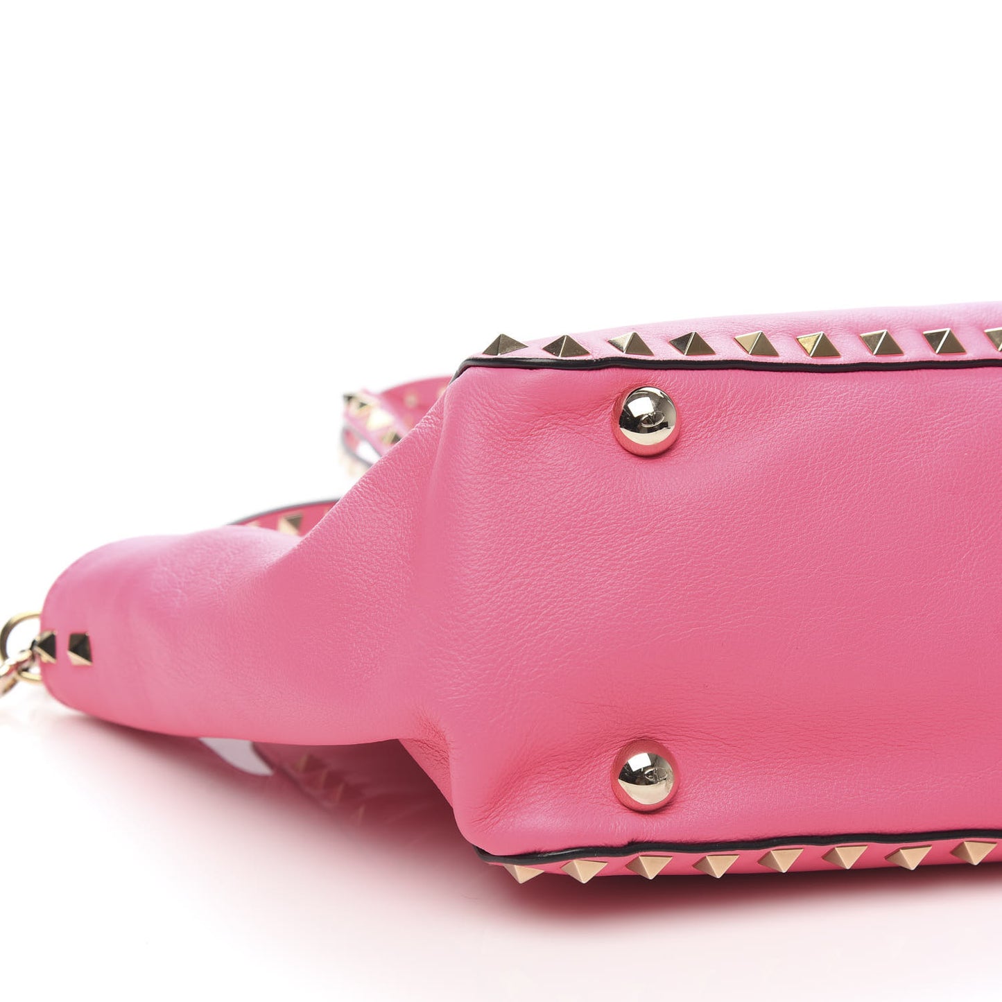 Vitello Small Rockstud Tote Fuxia Fluo
