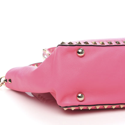 Valentino Garavani Vitello Small Rockstud Tote Fuxia Fluo 7 of 9