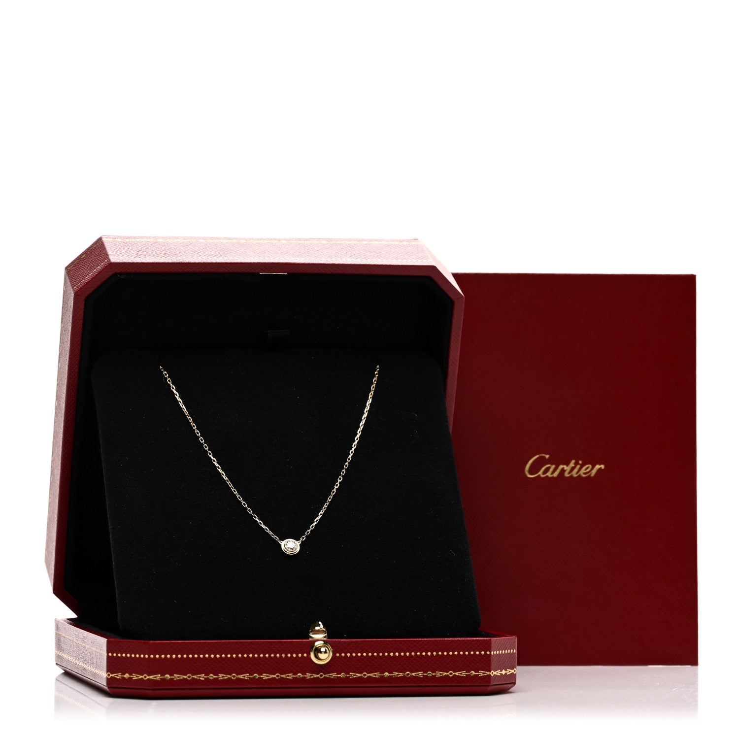 Cartier 18K Yellow Gold Diamond LM D'Amour Pendant Necklace 5 of 5