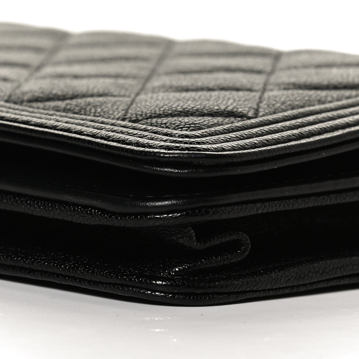 Caviar Quilted Boy Wallet On Chain WOC Black