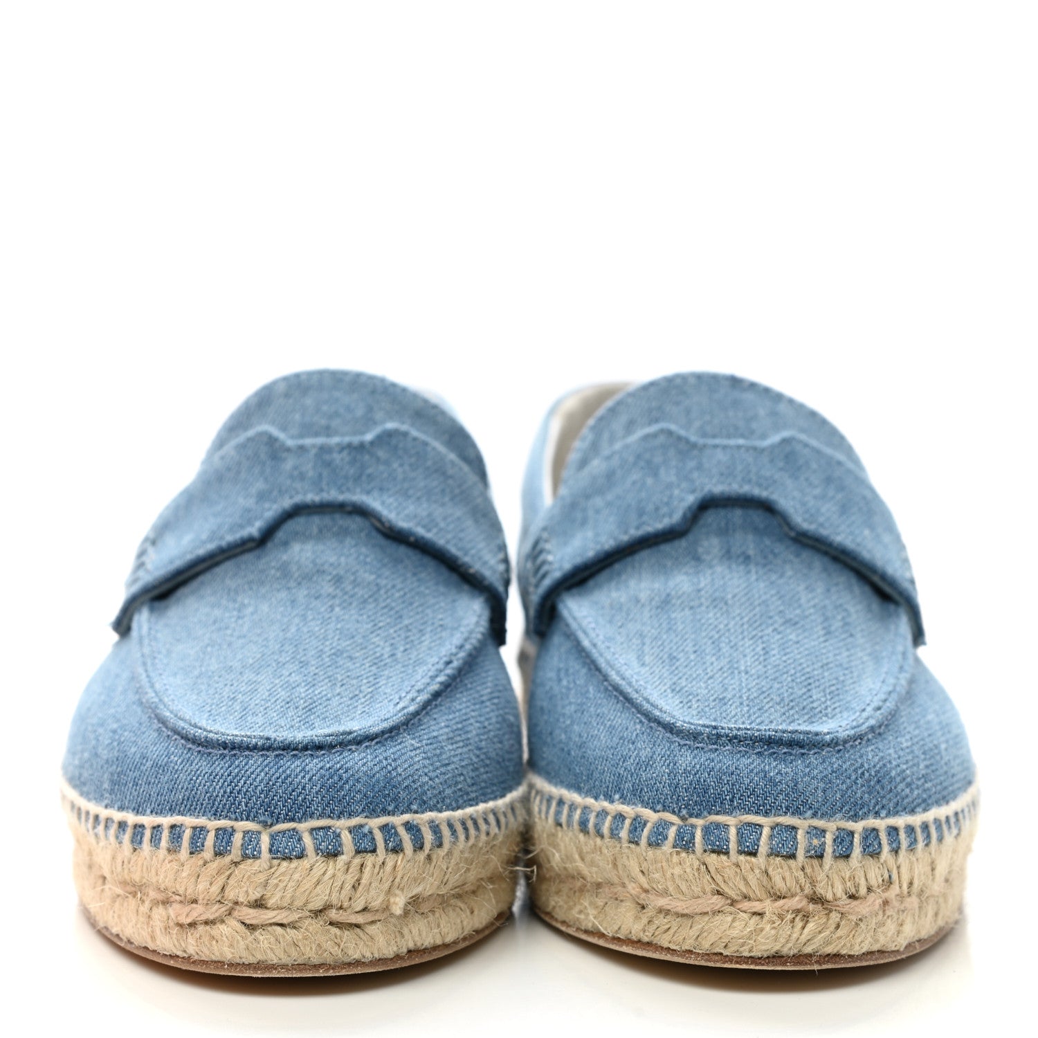 Hermes Denim Canvas Womens Trip Espadrilles 38 Bleu Clair 2 of 10