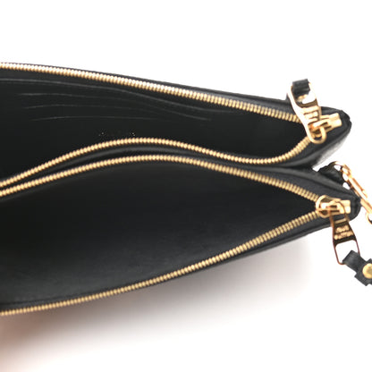 Louis Vuitton Empreinte Monogram Giant Double Zip Pochette Black Cream 5 of 8