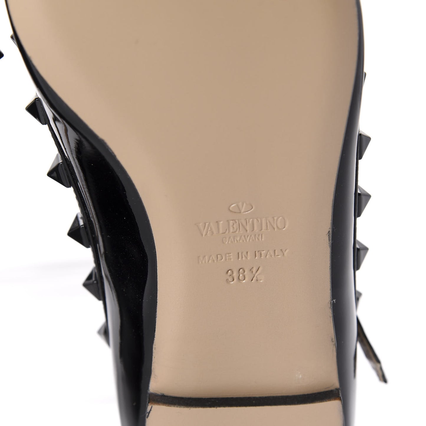 Patent Rockstud Cage Ballerina Flats 38.5 Black
