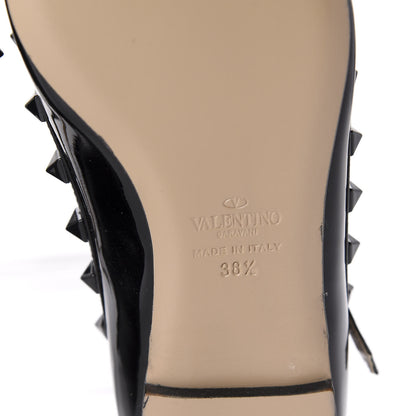 Valentino Garavani Patent Rockstud Cage Ballerina Flats 38.5 Black 8 of 10