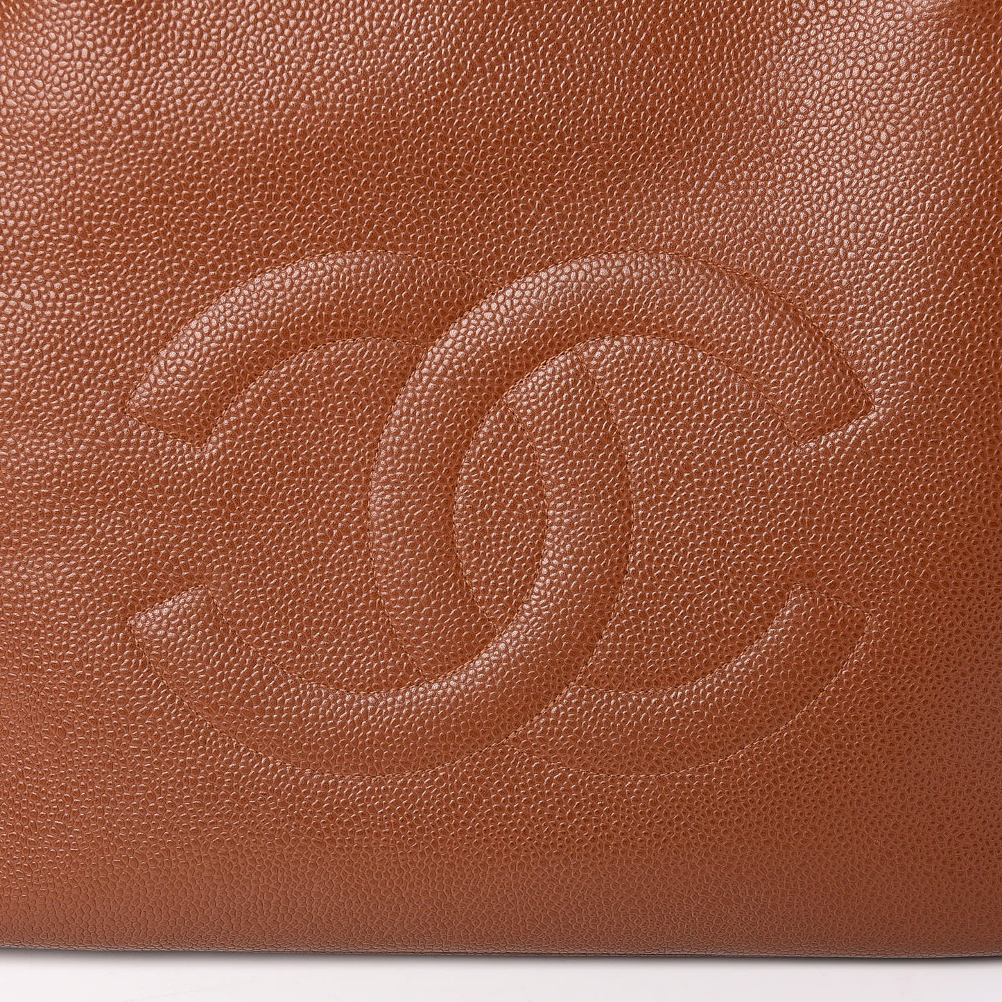 Caviar Large CC Shoulder Bag Brown
