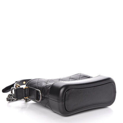 Chanel Aged Calfskin Quilted Small Gabrielle Hobo Black 4 of 11