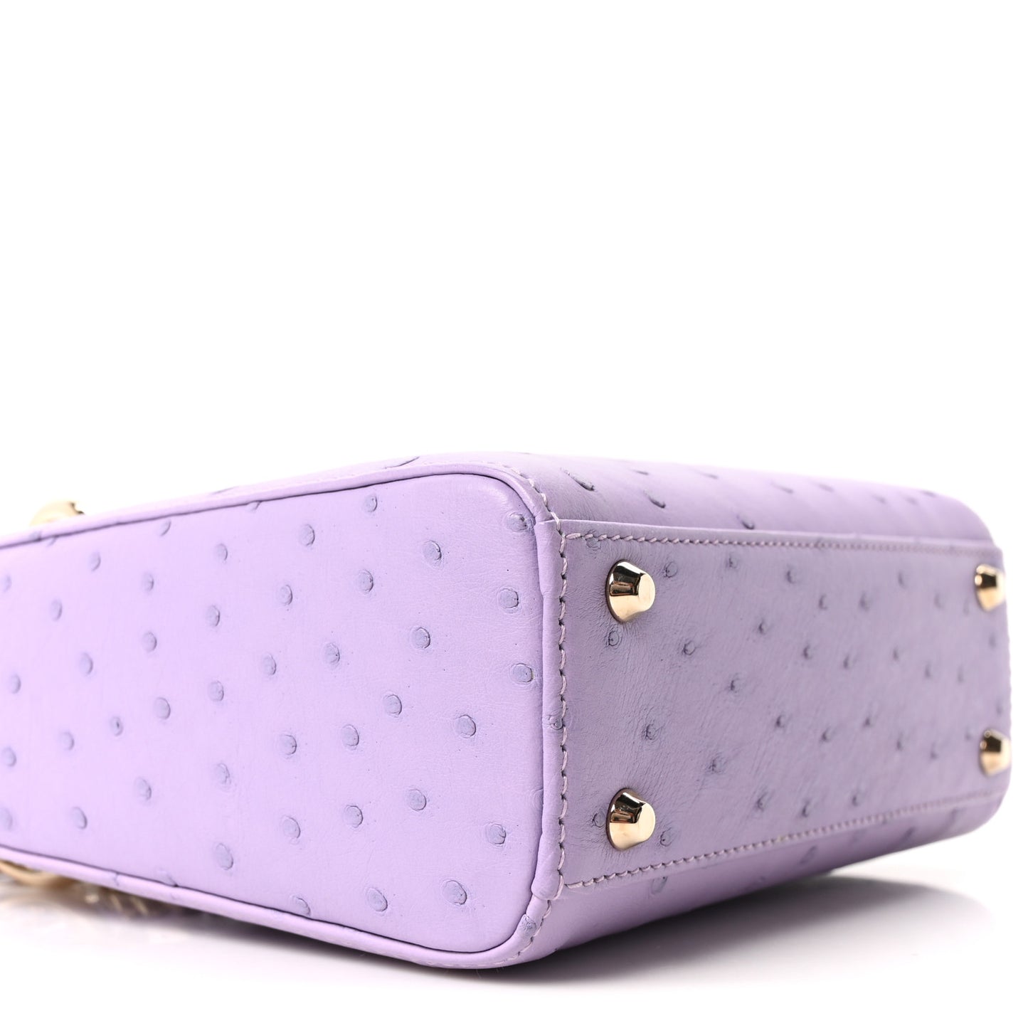 Ostrich Mini Lady Dior Purple