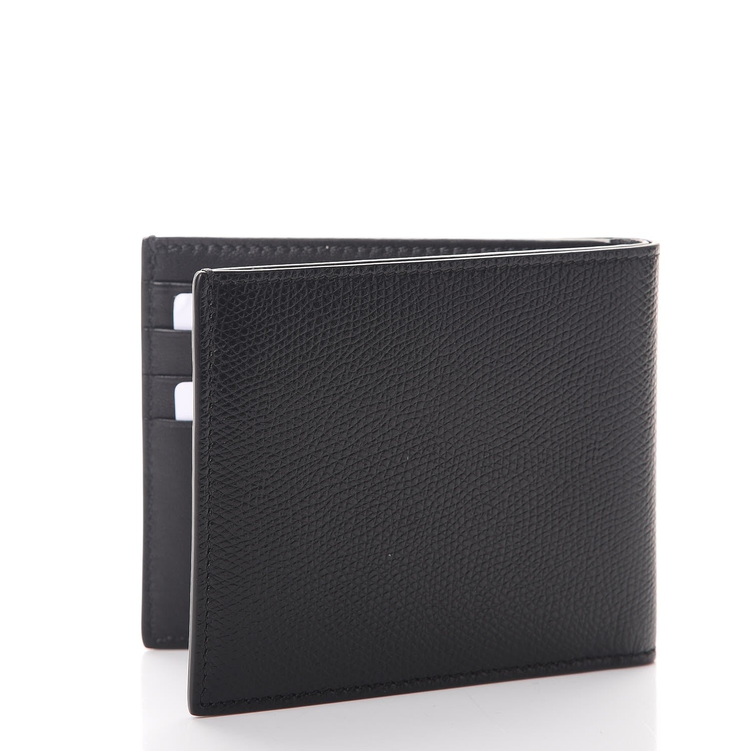 Celine Grained Calfskin Bi-Fold Wallet Black 3 of 8