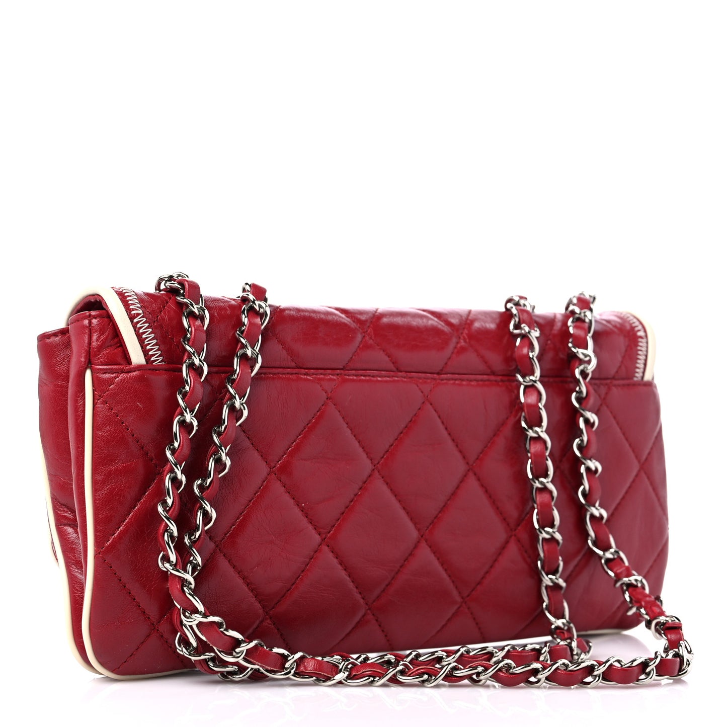 Lambskin Quilted East West Flap Red