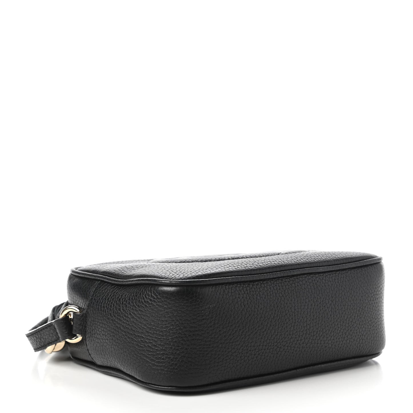 Pebbled Calfskin Small Soho Disco Bag Black