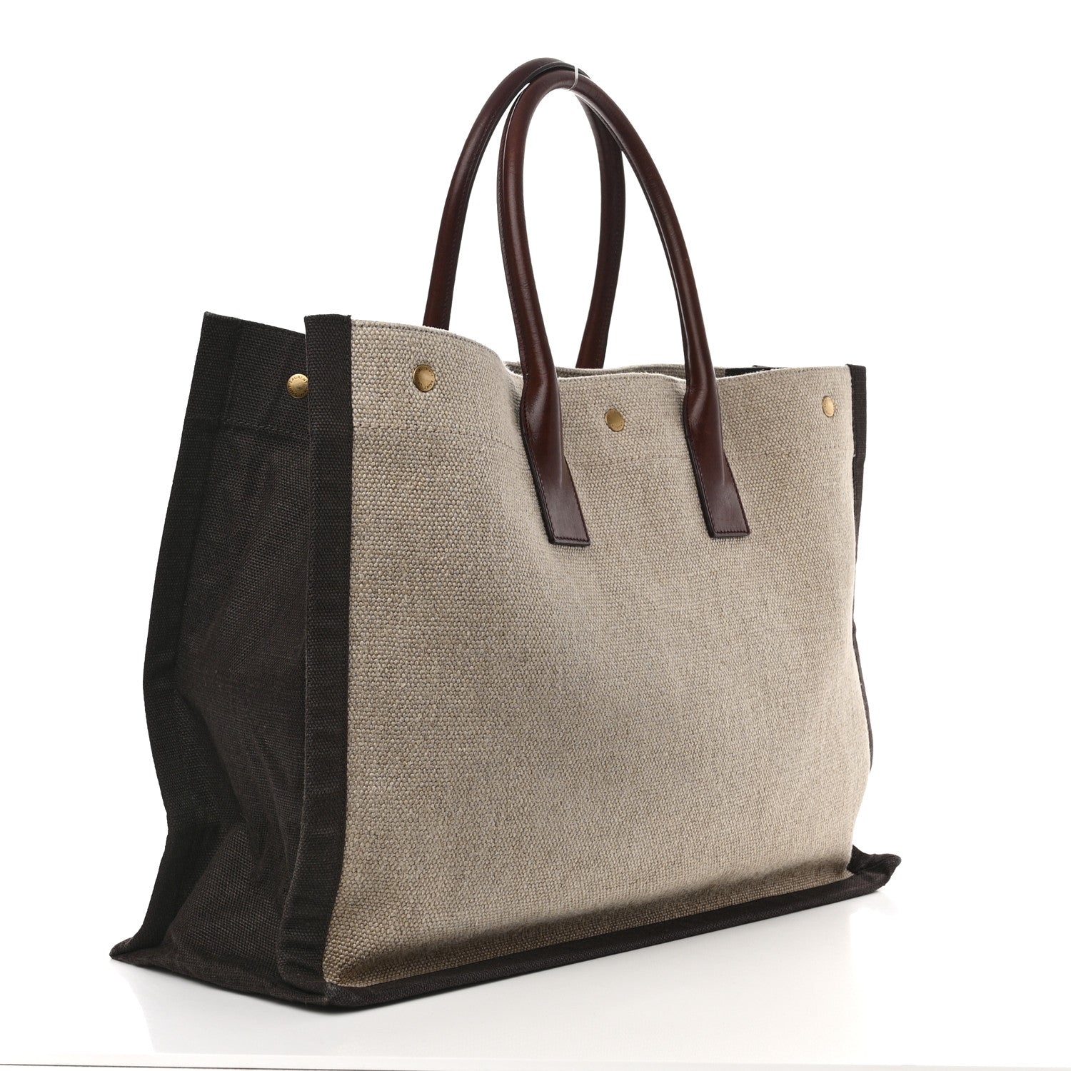 Saint Laurent Linen Calfskin Rive Gauche Tote Natural 4 of 12