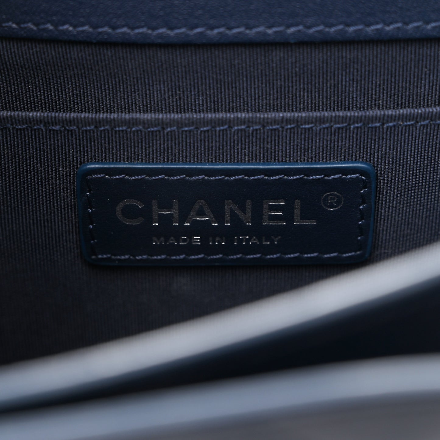 Goatskin Quilted Small CC Box Flap Navy Navy