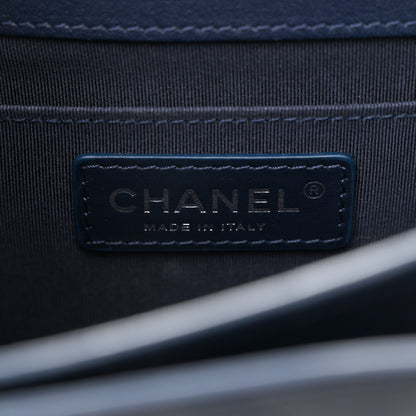 Chanel Goatskin Quilted Small CC Box Flap Navy Navy 6 of 10