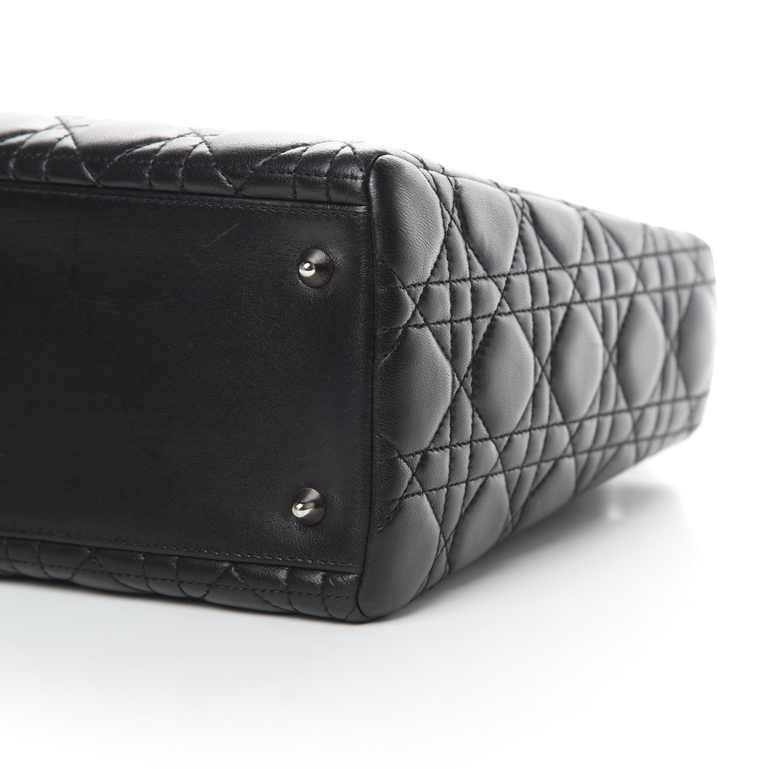 Christian Dior Lambskin Cannage Medium Lady Dior Black 10 of 14