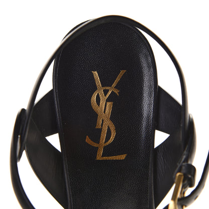 Saint Laurent Calfskin Tribute 75 Platform Sandals 39 Black 8 of 9