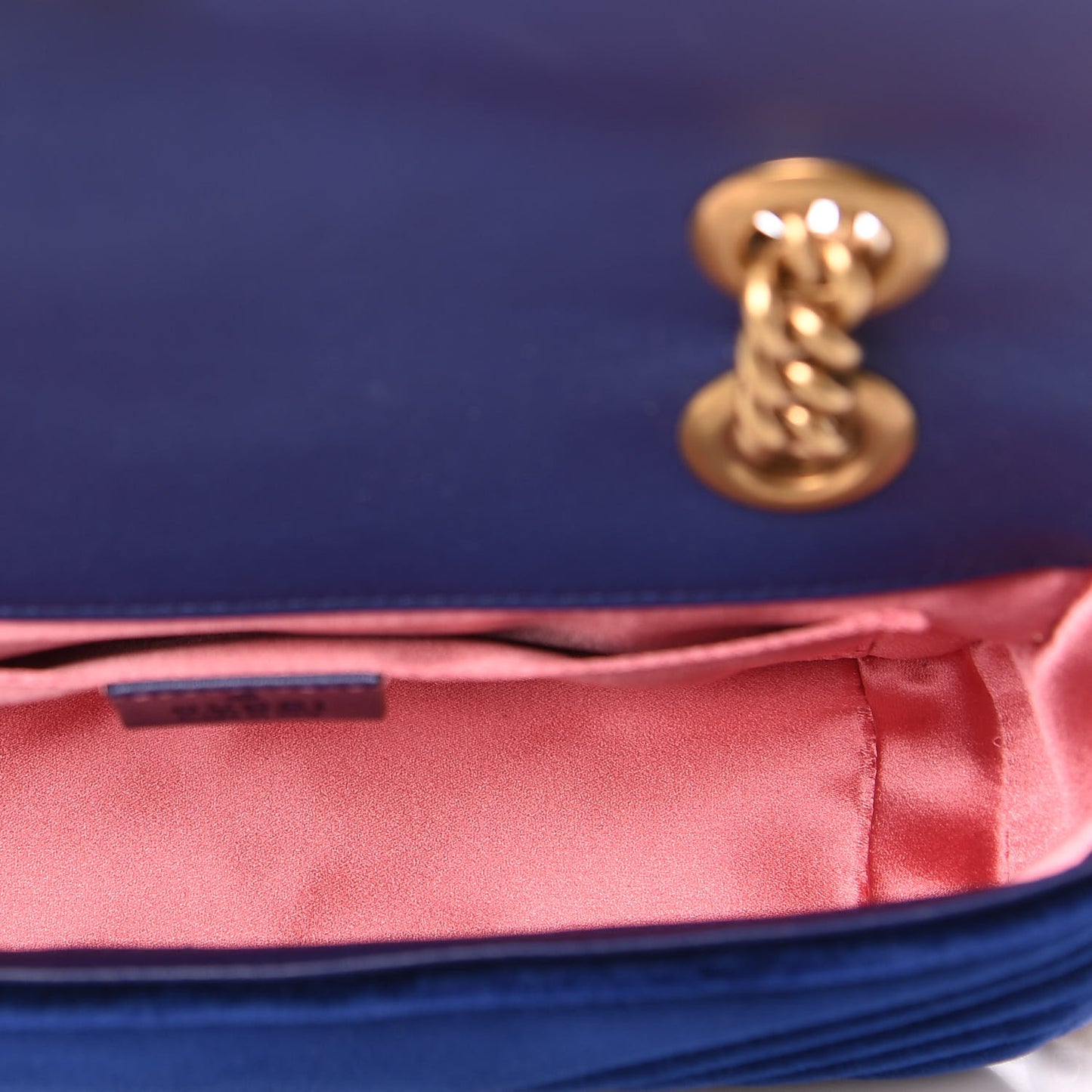 Velvet Matelasse Mini GG Marmont Shoulder Bag Cobalt Blue