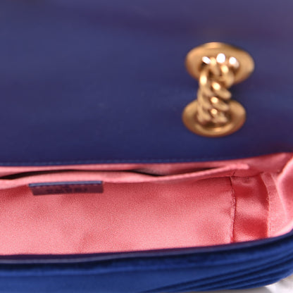 Gucci Velvet Matelasse Mini GG Marmont Shoulder Bag Cobalt Blue 4 of 11