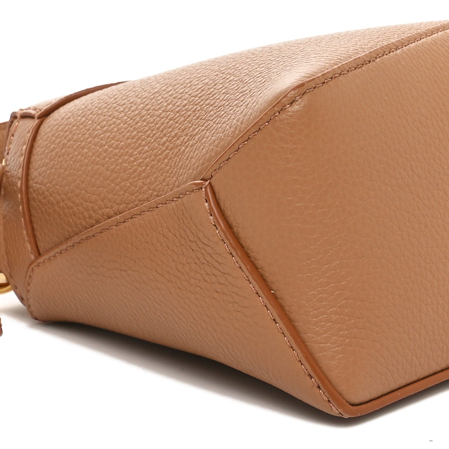 Calfskin Mini Puzzle Edge Bag Toffee