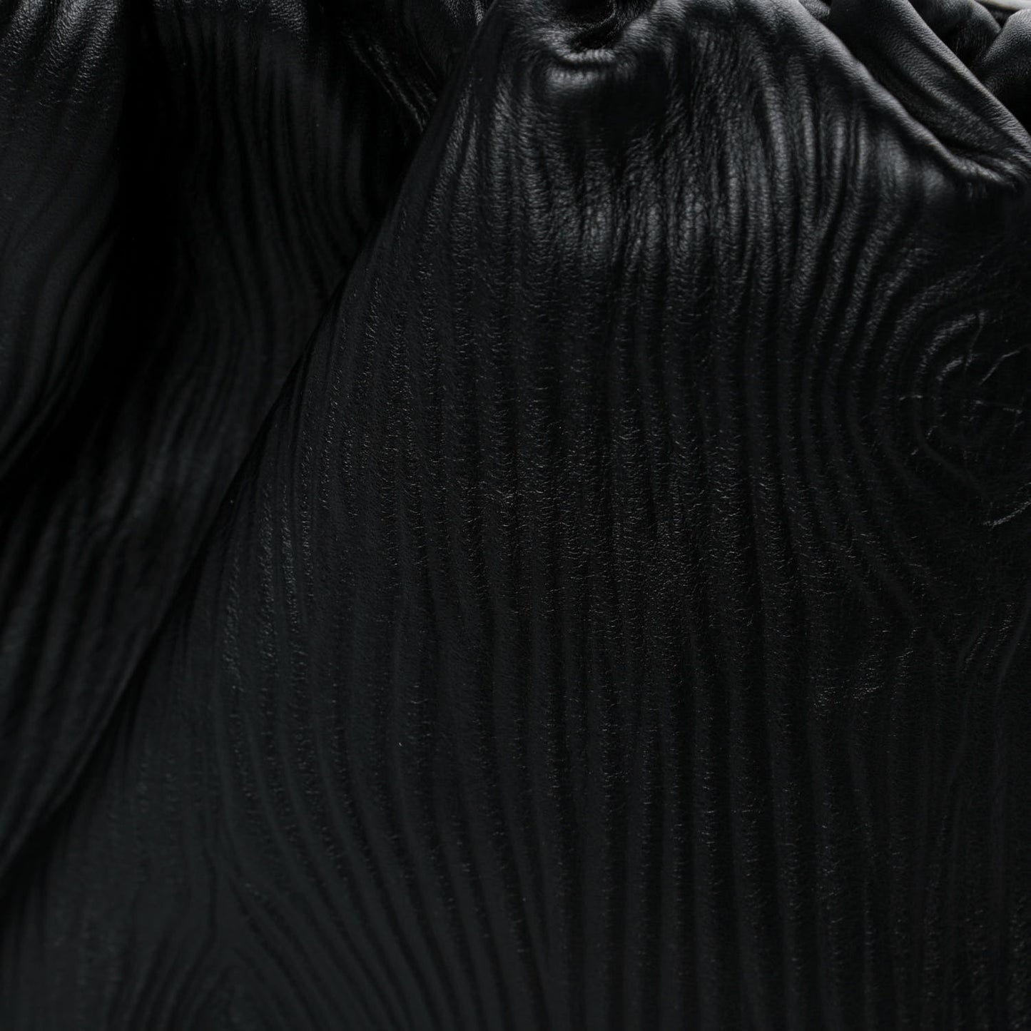 Bark Calfskin Embossed The Pouch Oversized Clutch Black