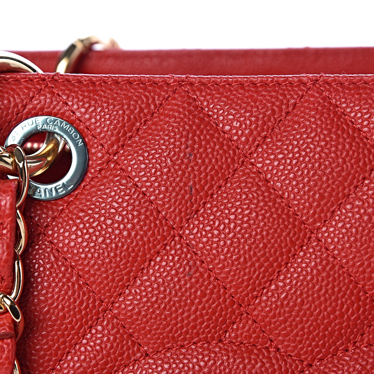 Chanel Caviar Quilted Grand Shopping Tote GST Red 12 of 17