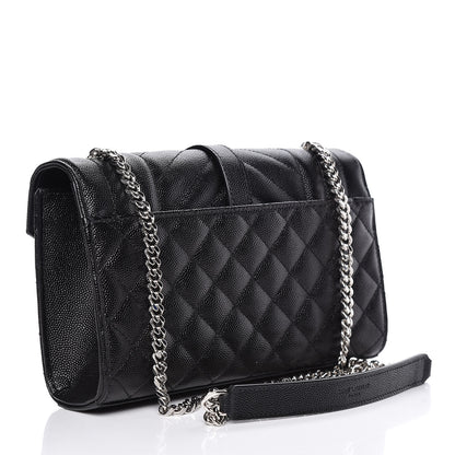 Saint Laurent Grain De Poudre Tri-Quilt Monogram Small College Bag Black 3 of 10