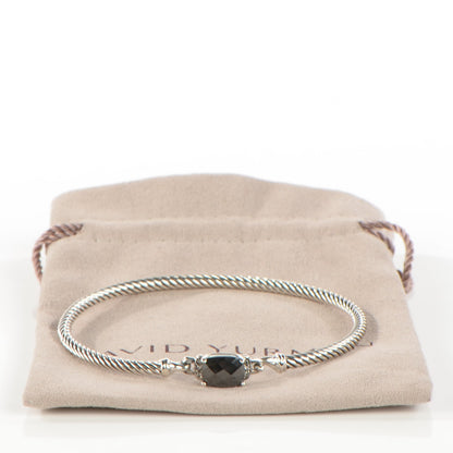 David Yurman Sterling Silver Diamond Hematite 3mm Petite Wheaton Bracelet 6 of 6