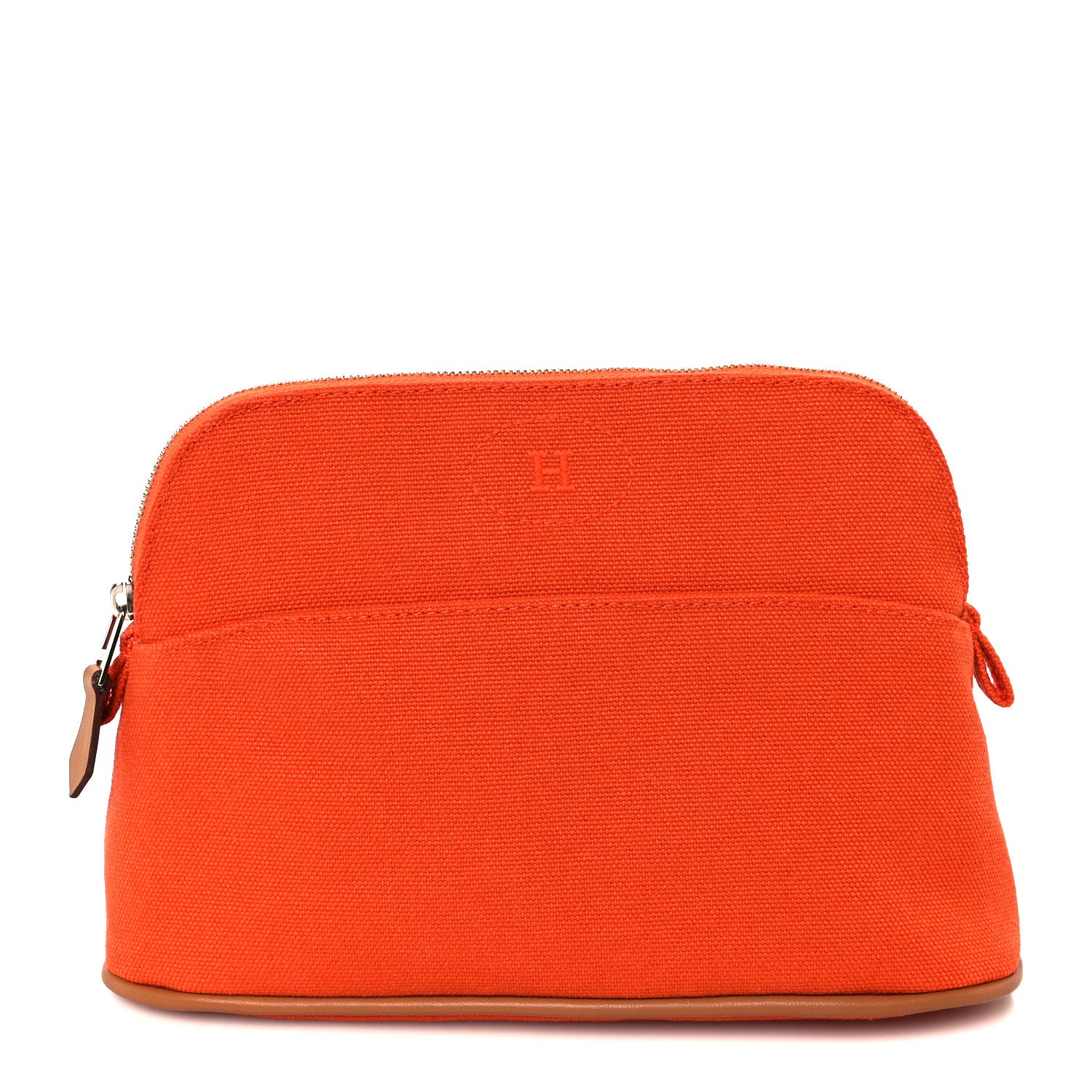 Hermes Cotton Canvas Mini Mini Bolide Travel Cosmetic Pouch Feu 1 of 9