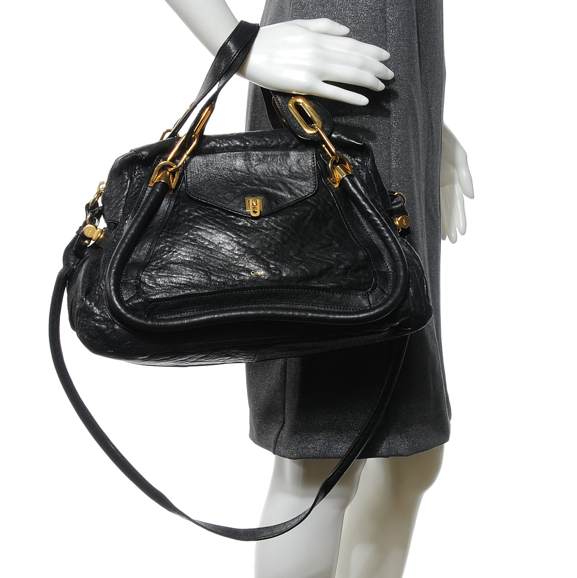 Chloe Lambskin Medium Paraty Black 2 of 9