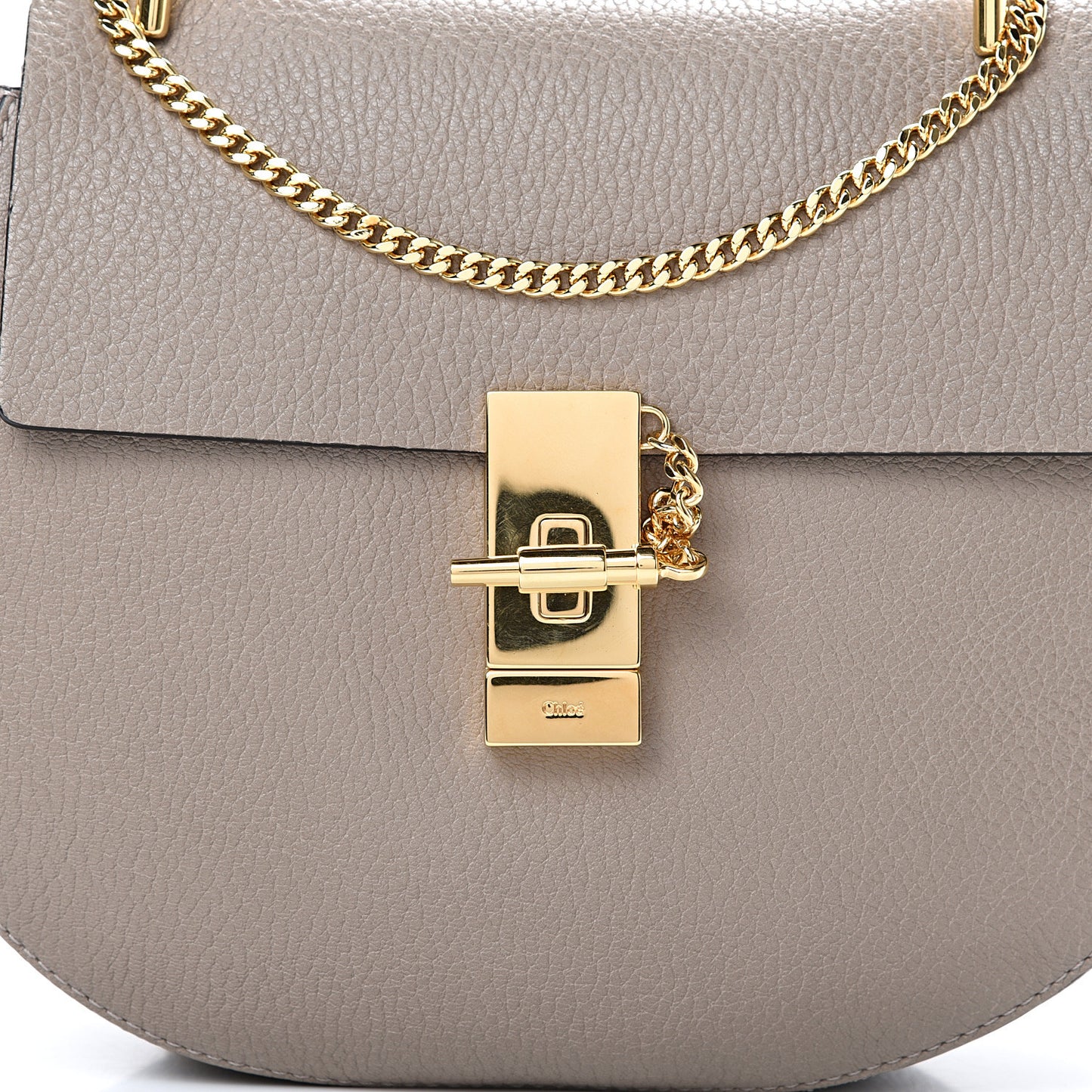 Grained Lambskin Drew Shoulder Bag Motty Grey
